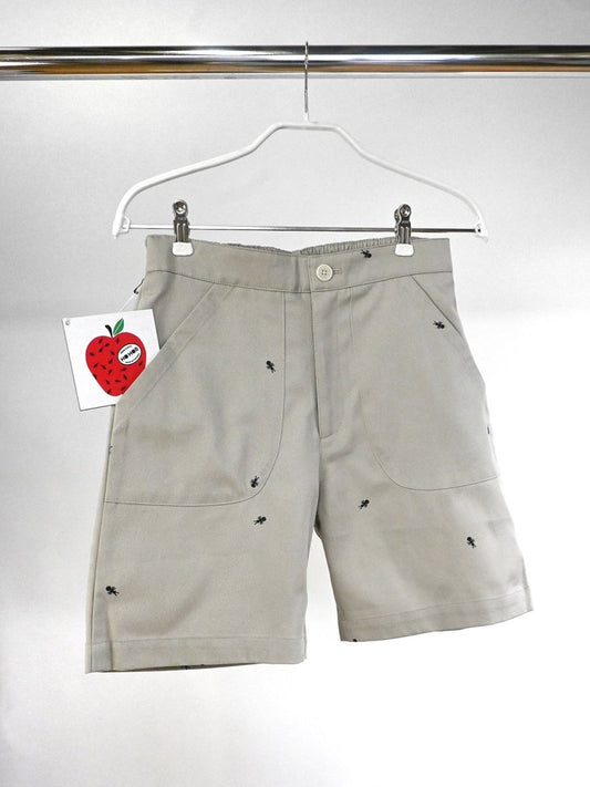 "Ants on your Pants" Work/Play Shorts -  Pearl Grey. Design by HO HOS HOLE IN THE WALL