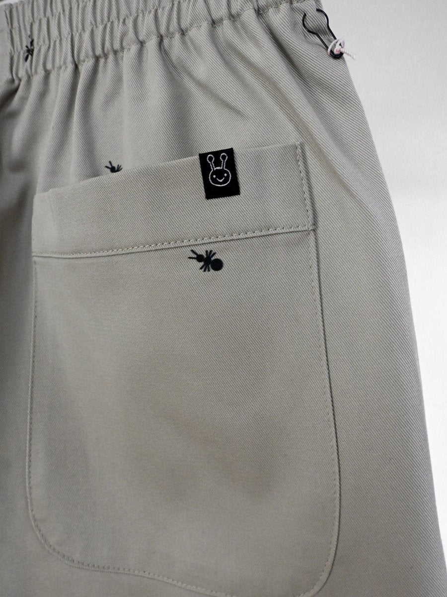 "Ants on your Pants" Work/Play Shorts -  Pearl Grey. Design by HO HOS HOLE IN THE WALL